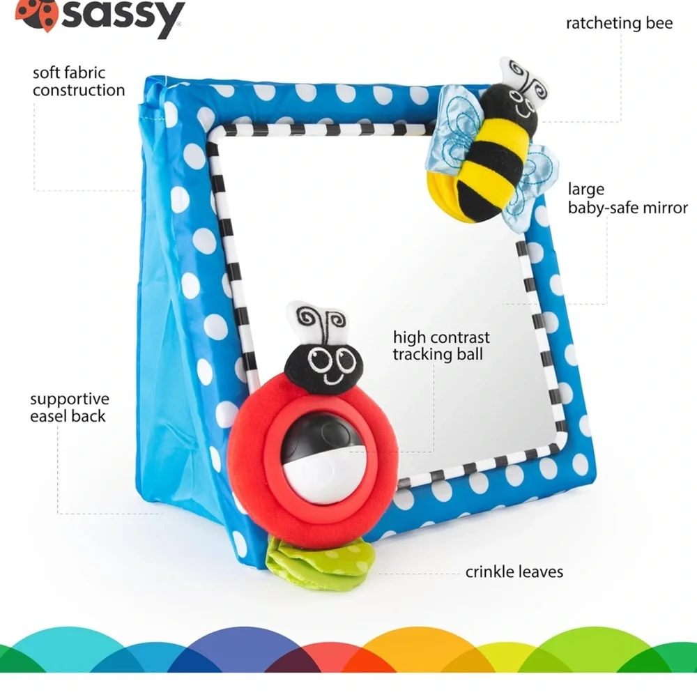 Sassy Tummy Time Floor Mirror, Developmental Baby Toy,